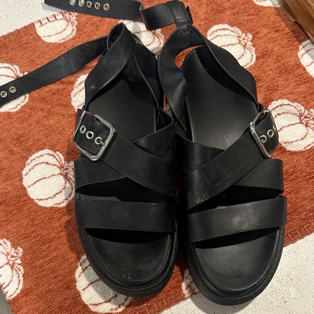 ASOS Black Buckle Strap Sandals